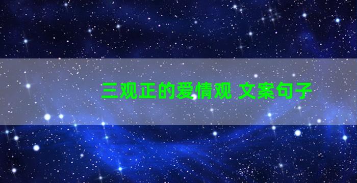 三观正的爱情观 文案句子